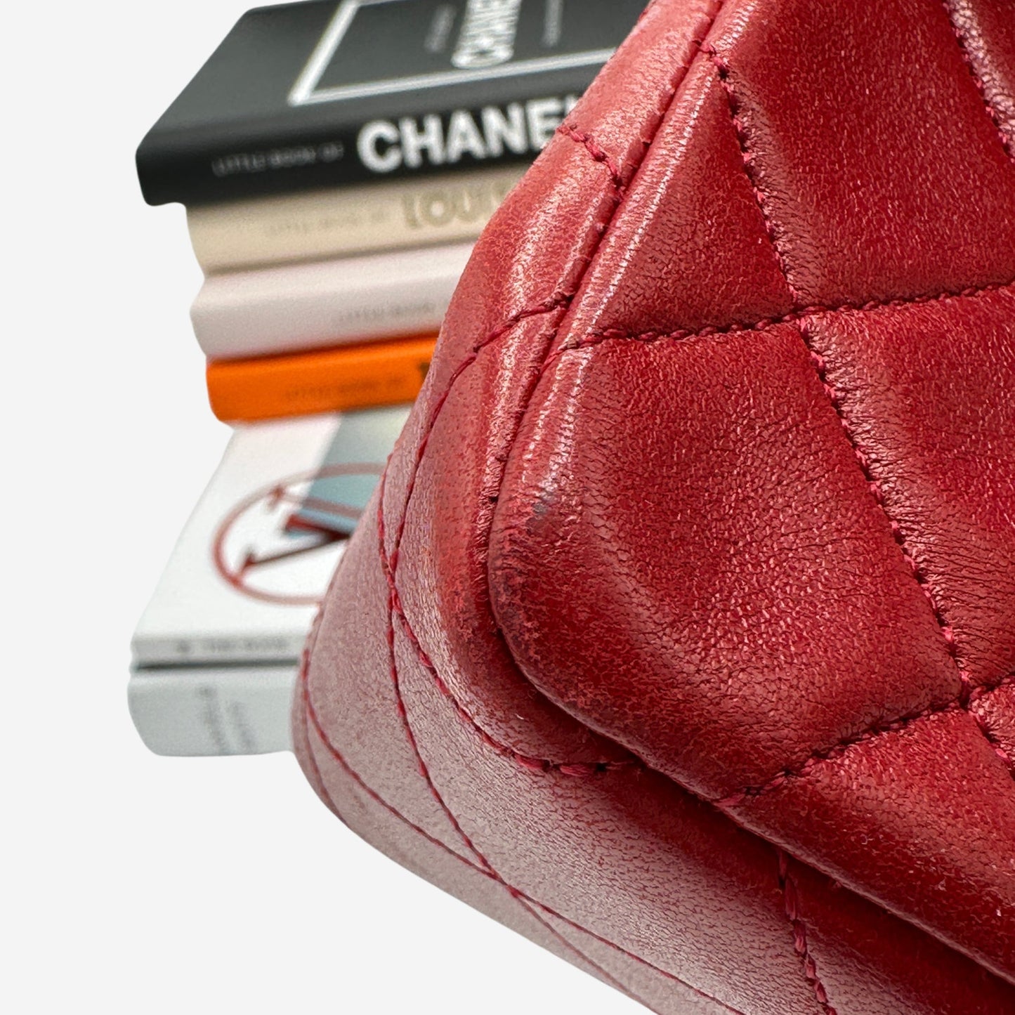 Chanel Red Lambskin Small Single Flap