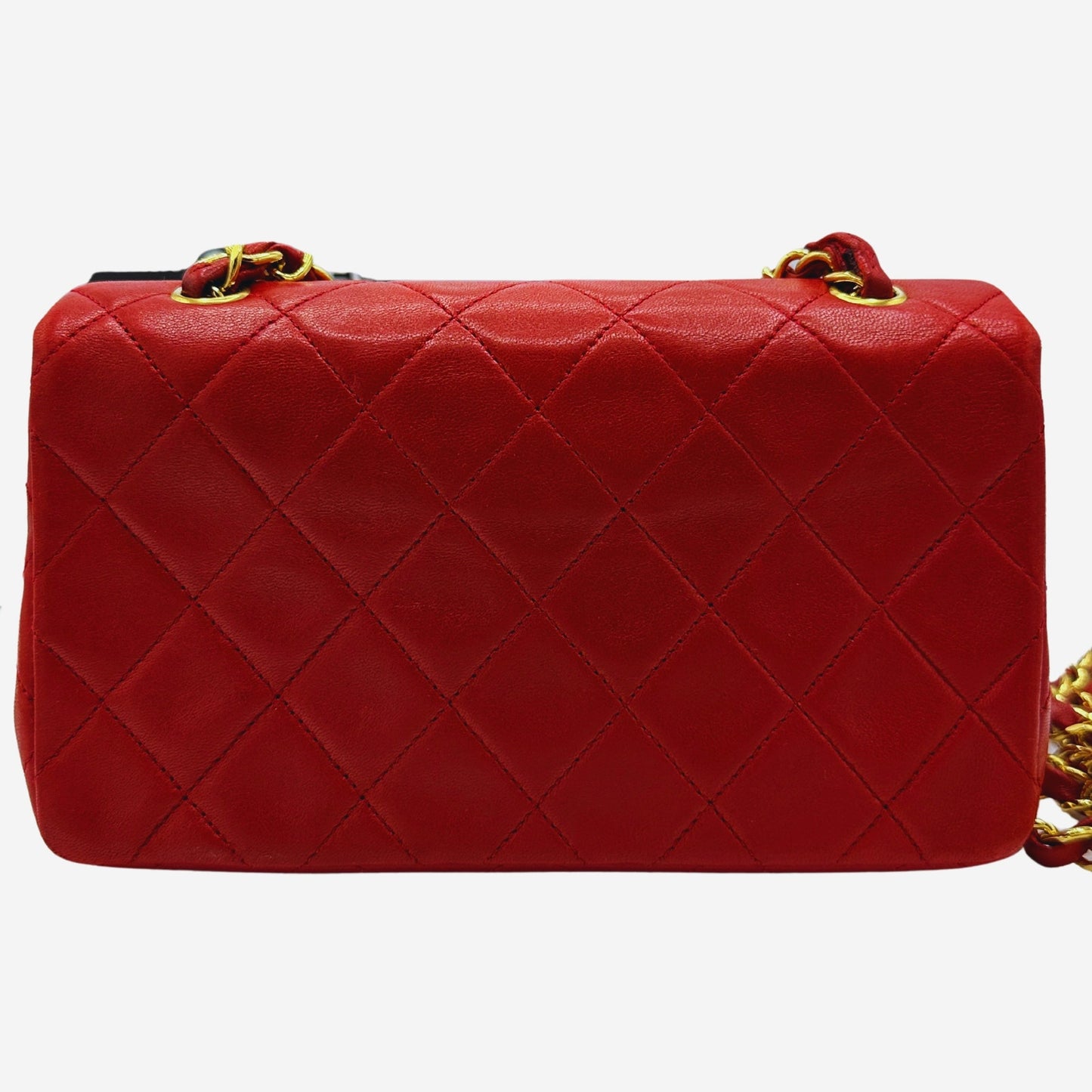 Chanel Red Lambskin Small Single Flap
