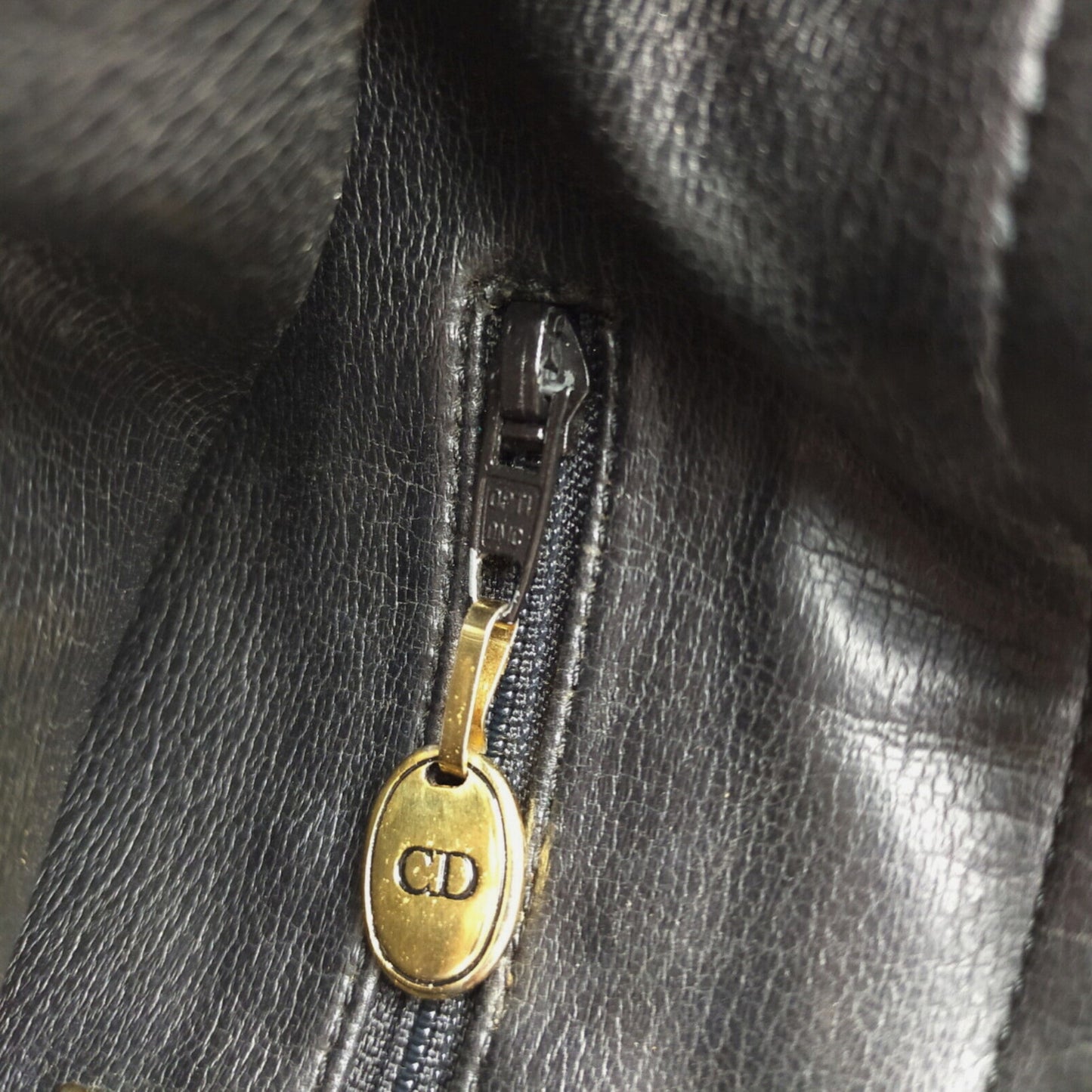 Christian Dior Black Pebbled Leather Crossbody Bucket Bag