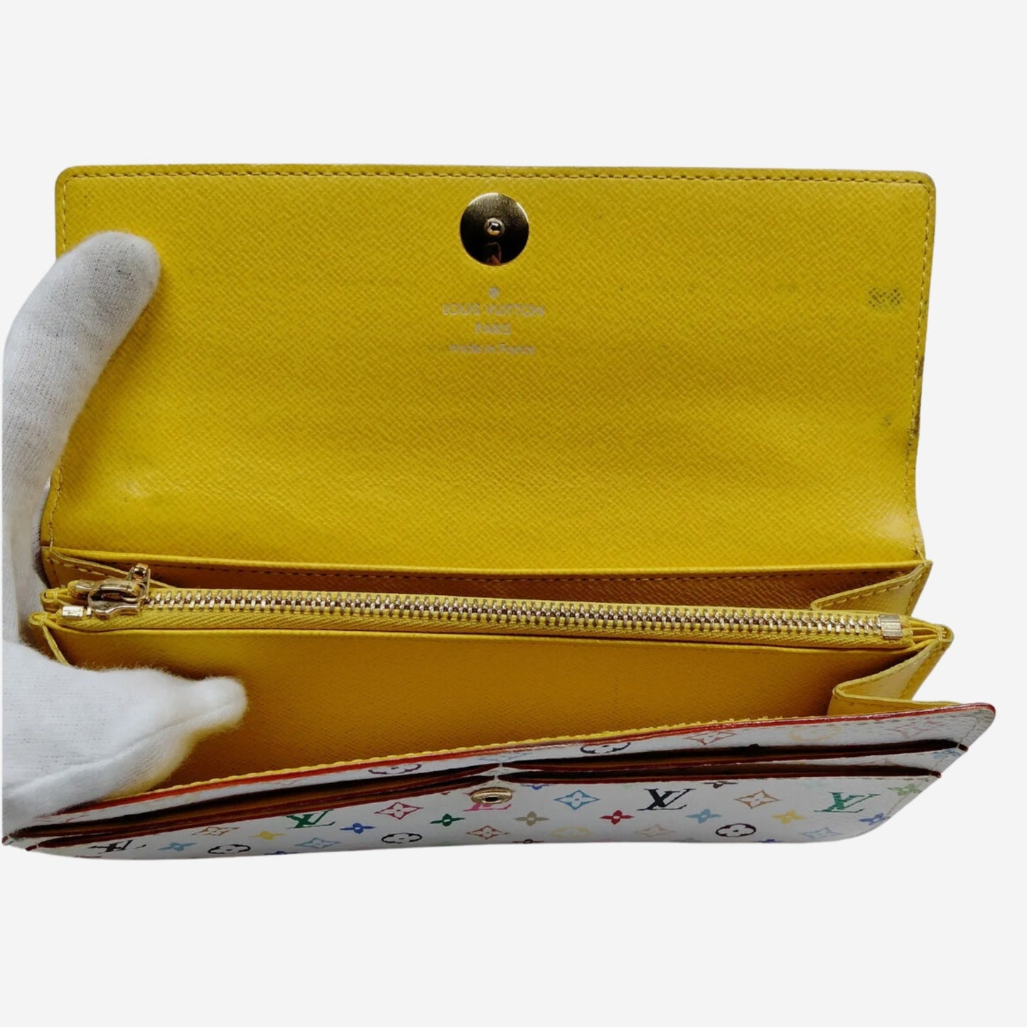 Louis Vuitton White Sarah Portefeuille Murakami Monogram Multicolor Wallet