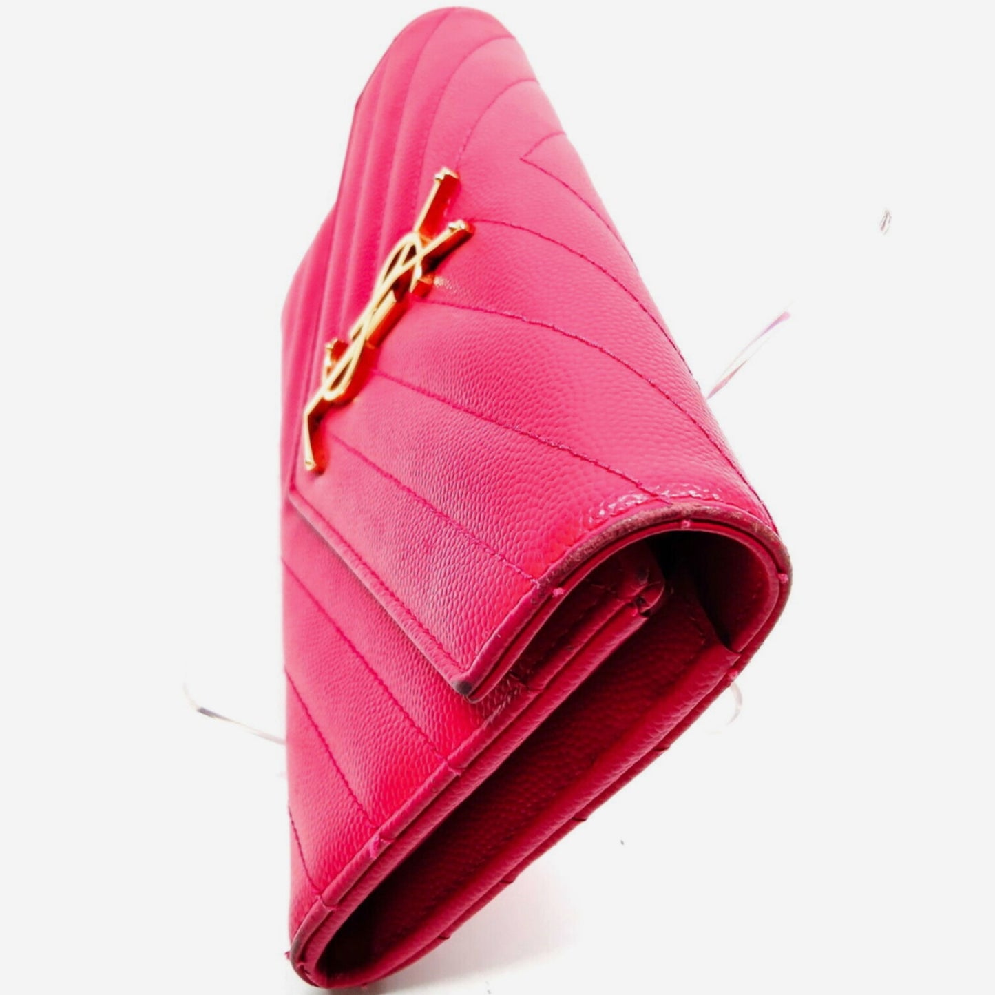 Saint Laurent YSL Hot Pink Portefeuille Envelope Wallet