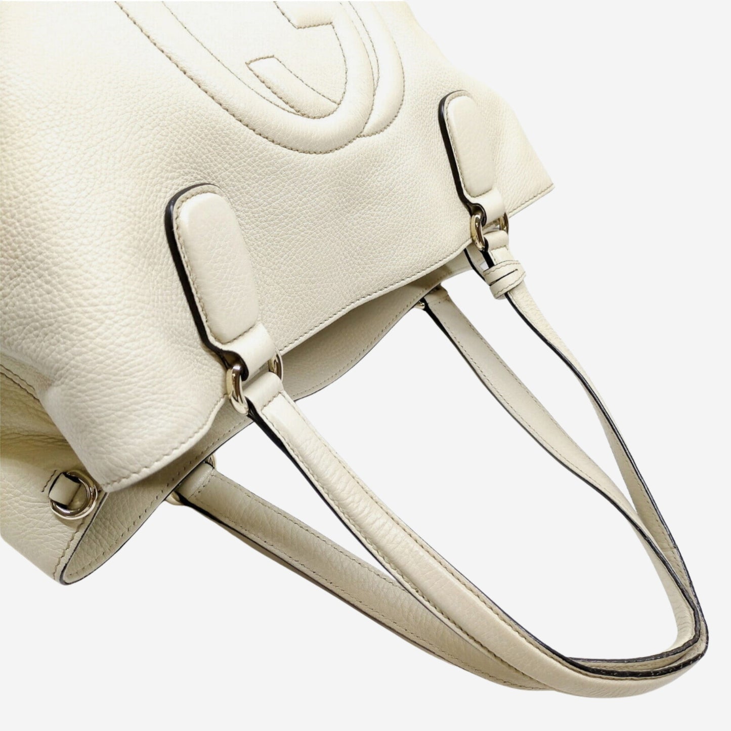 Gucci Cream/Ivory Pebbled Calfskin Soho Shoulder Bag