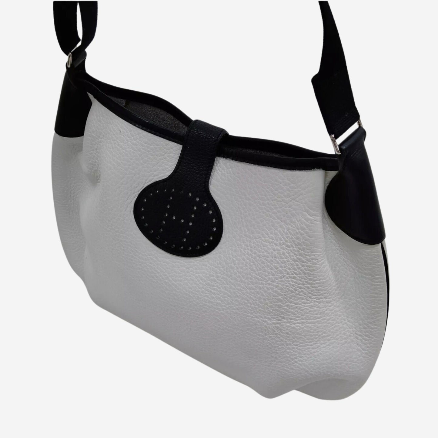 Hermes White and Black Rodeo II Bag