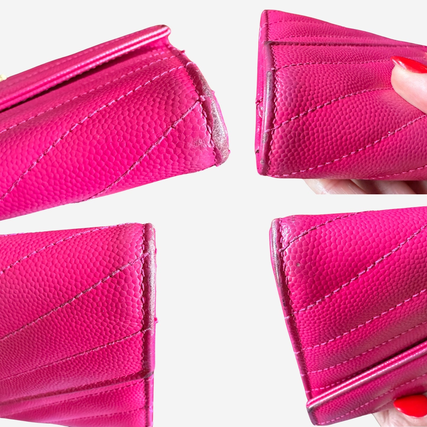 Saint Laurent YSL Hot Pink Portefeuille Envelope Wallet