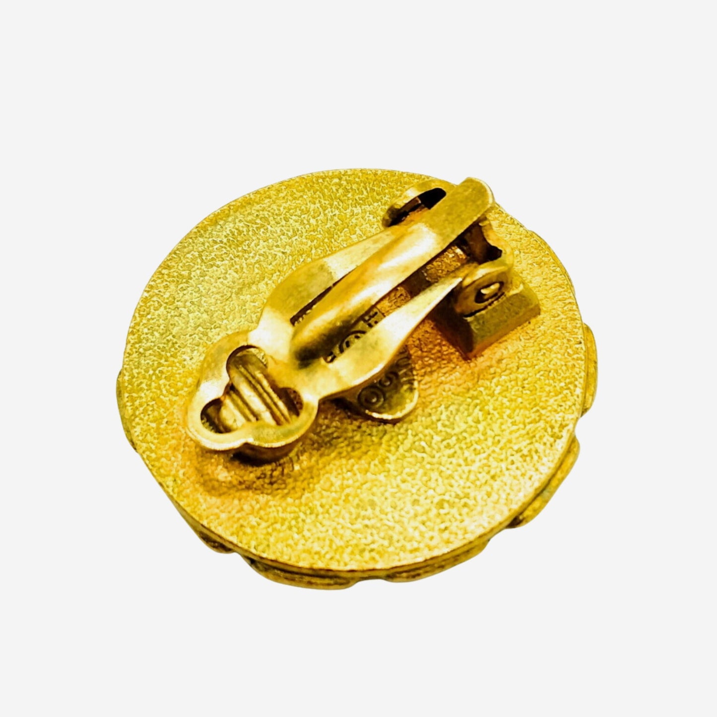 Chanel 24k Gold-Plated Black Clip-on Earrings