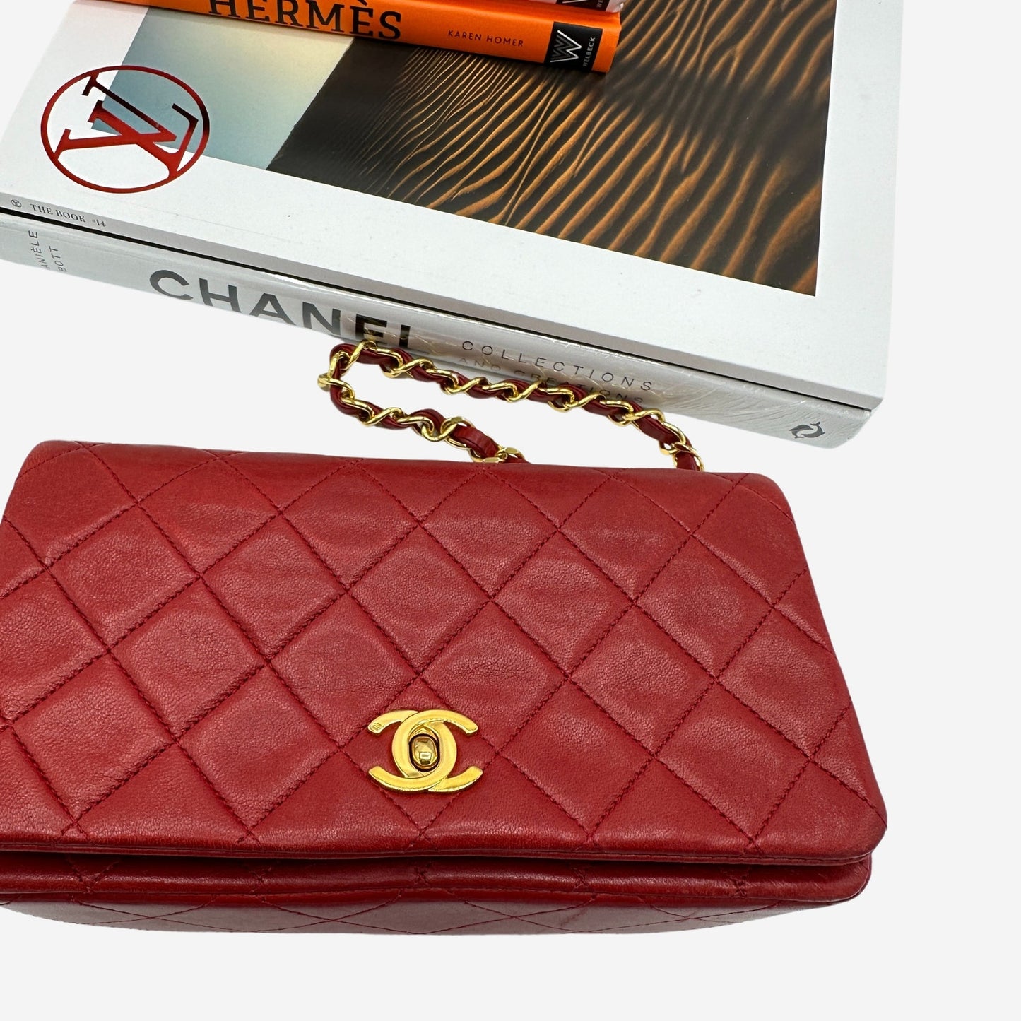 Chanel Red Lambskin Small Single Flap