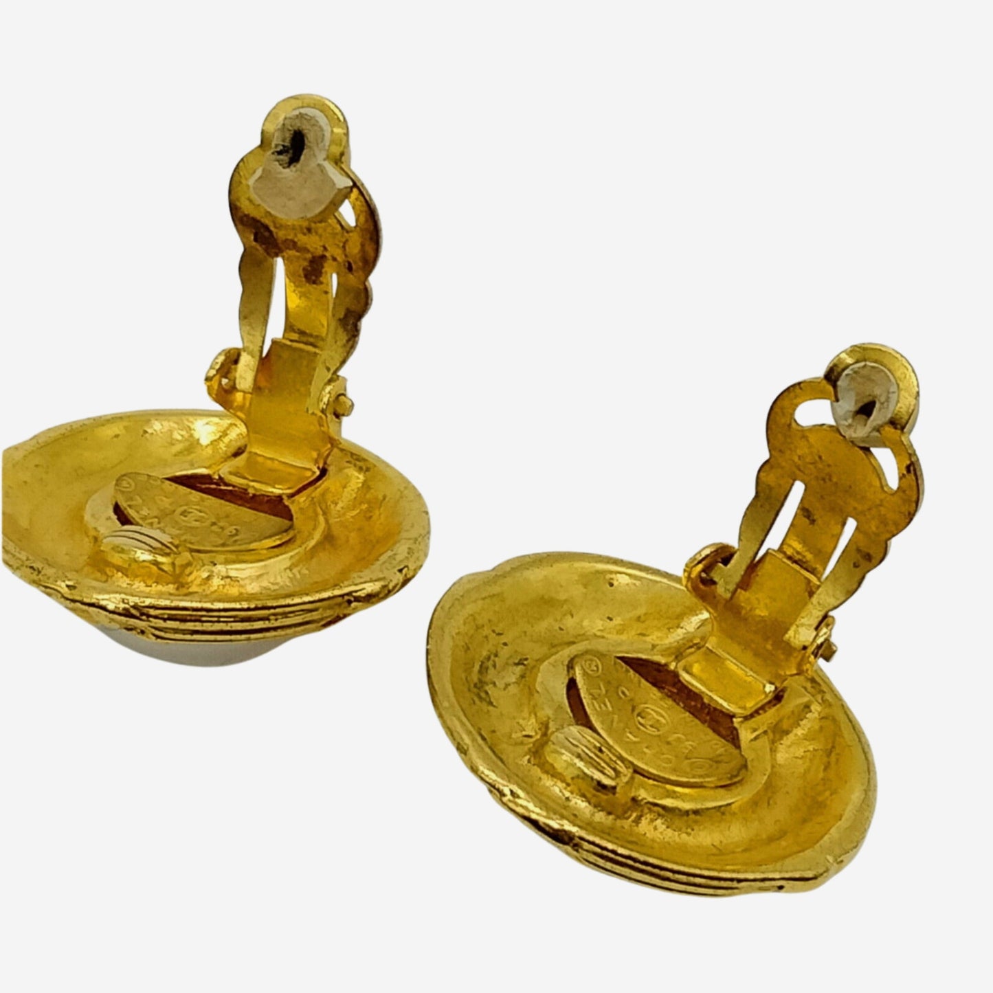 Chanel 24k Gold-Plated Faux Pearl Clip-on Earrings