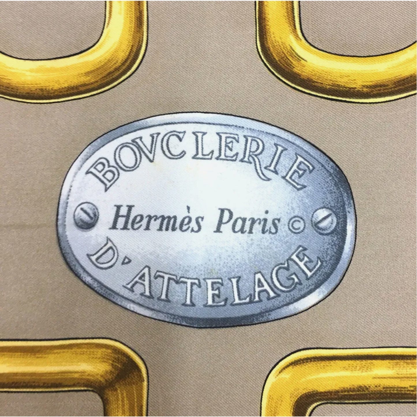 Hermes Bouclerie d'Attelage Silk Scarf, Carre 90
