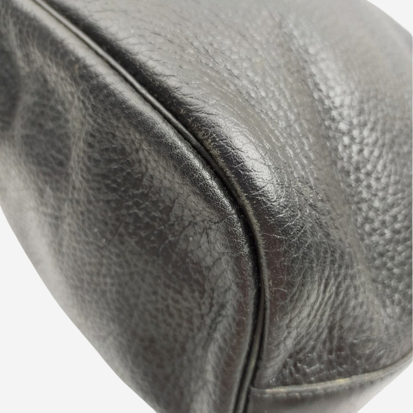 Christian Dior Black Pebbled Leather Crossbody Bucket Bag