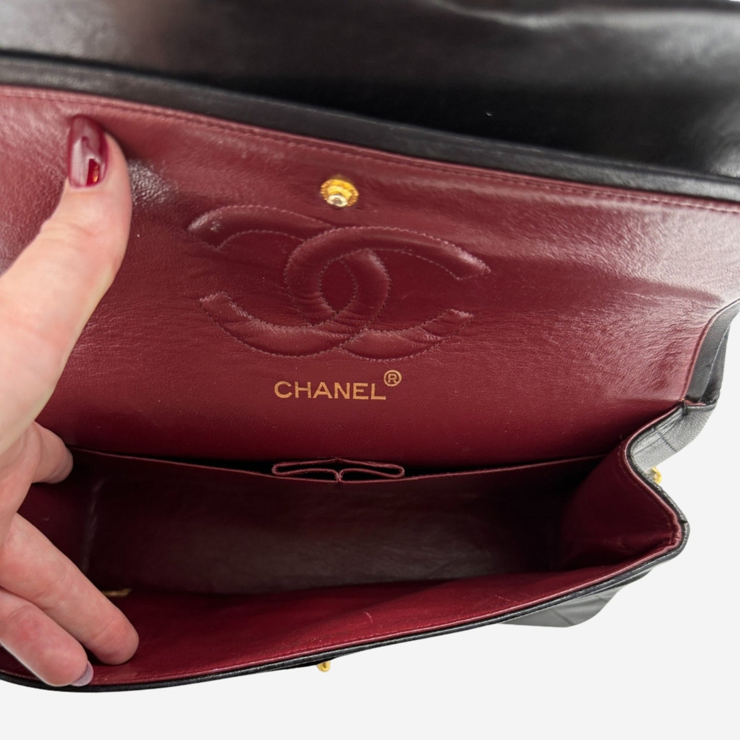 Chanel Black Medium Lambskin Classic Double Flap