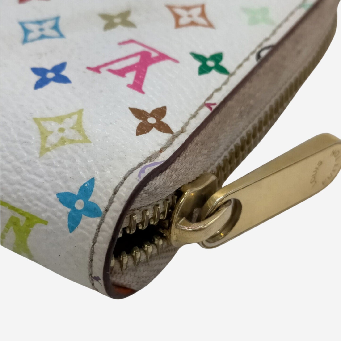 Louis Vuitton White Murakami Multicolor Zippy Wallet