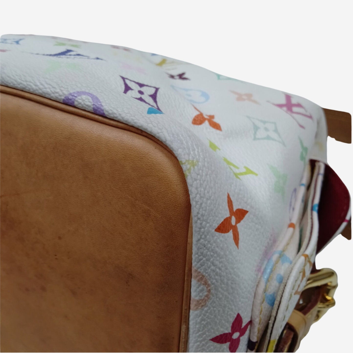 Louis Vuitton White Murakami Multicolor Petit Noe Bucket Bag