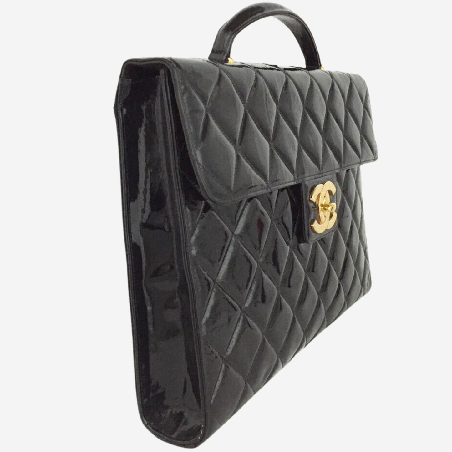 Chanel Patent Leather Brief Case