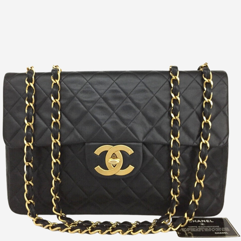 Chanel Black Lambskin Maxi Flap