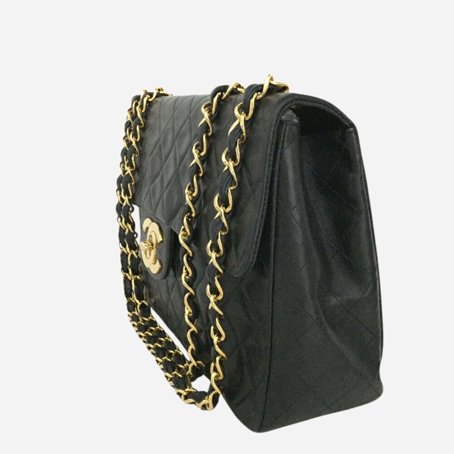 Chanel Black Lambskin Maxi Flap