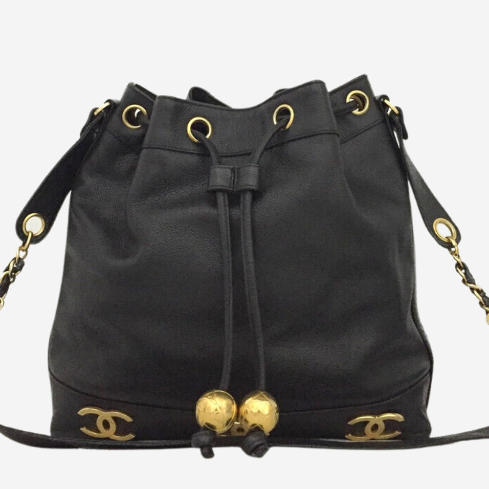 Chanel Black Caviar Bucket Bag