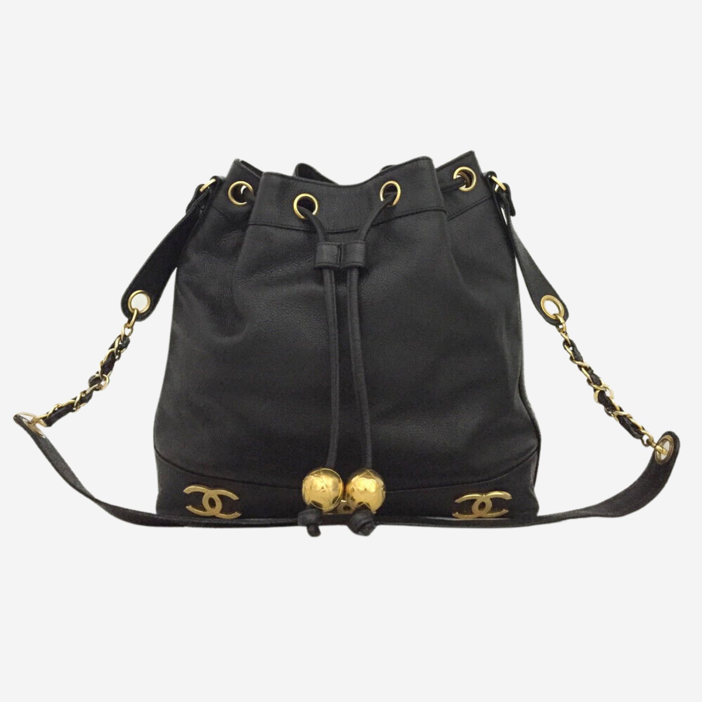 Chanel Black Caviar Bucket Bag