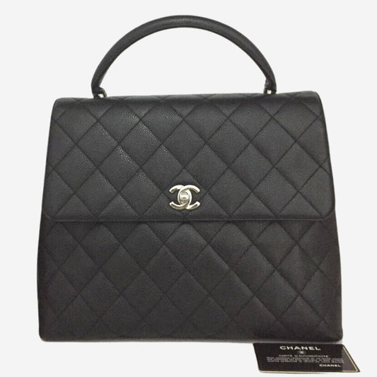 Chanel Black Caviar Kelly with Silver Hardware