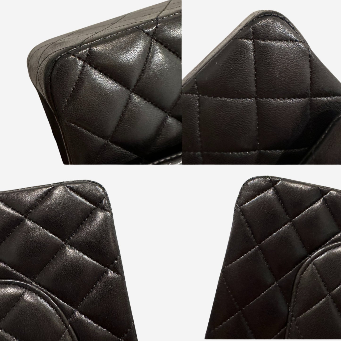 Chanel Medium Double Flap Black Lambskin with Silver Hardware