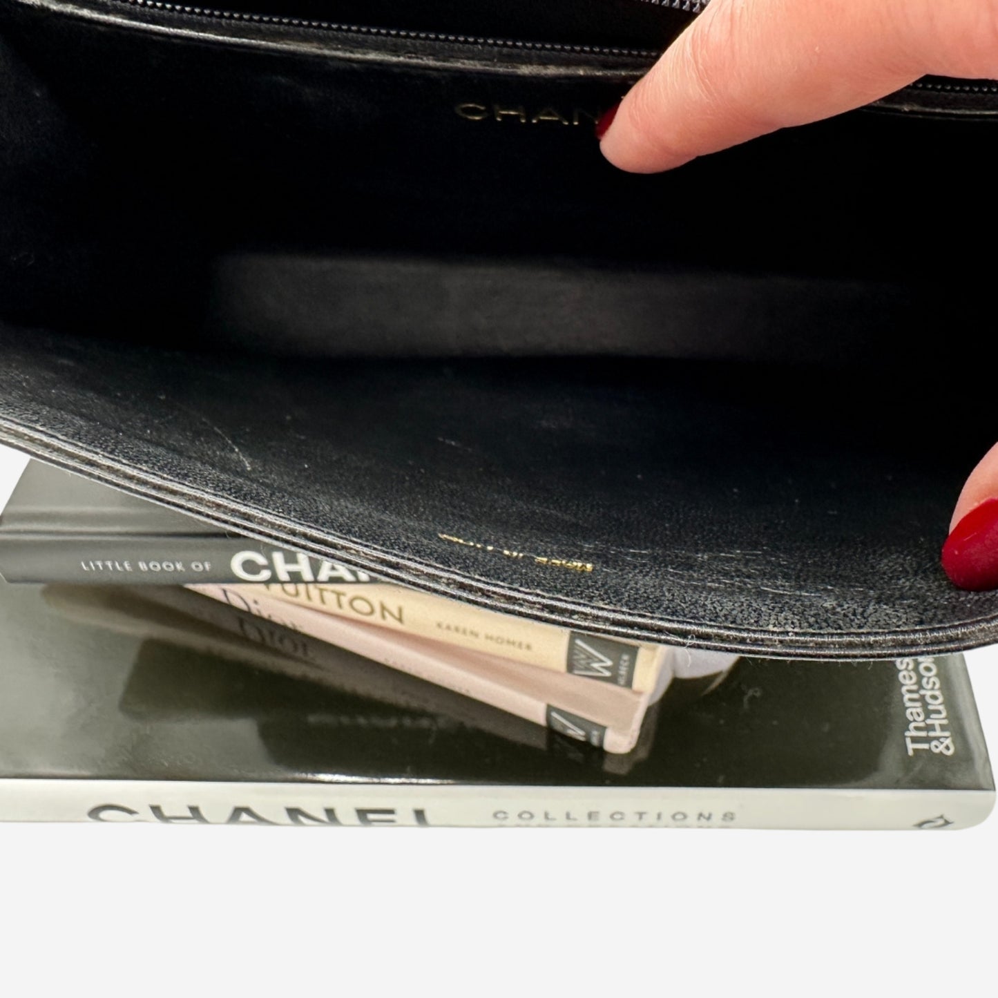 Chanel Black Lambskin Full Flap Shoulder Bag