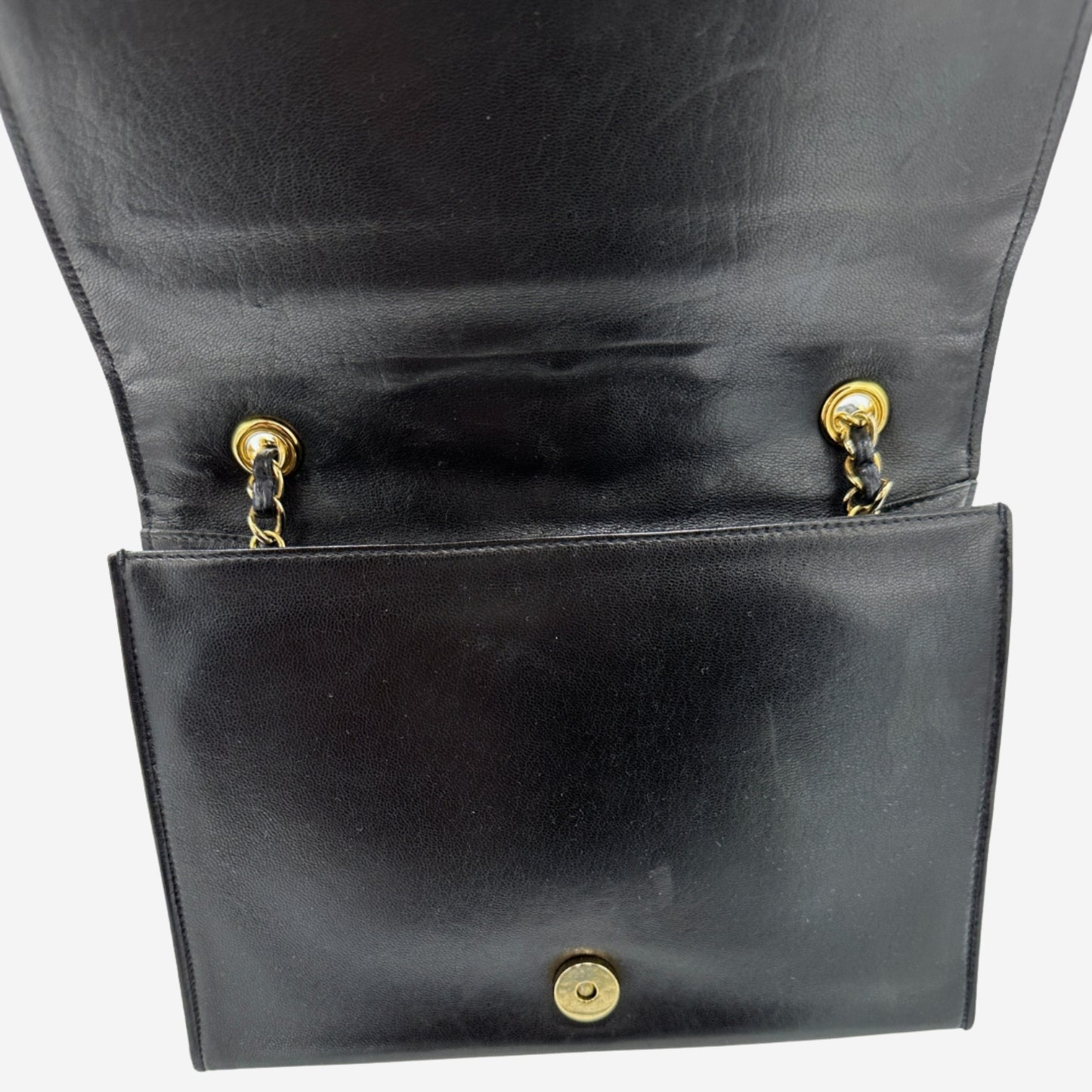 Chanel Black Lambskin Full Flap Shoulder Bag