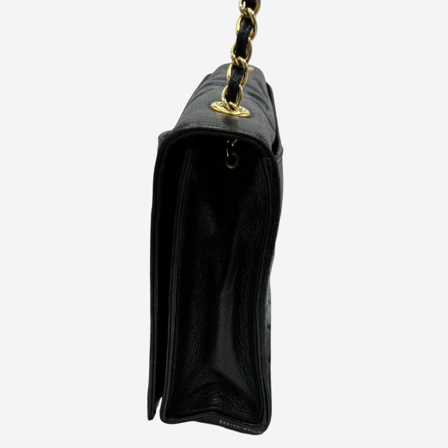 Chanel Black Lambskin Full Flap Shoulder Bag