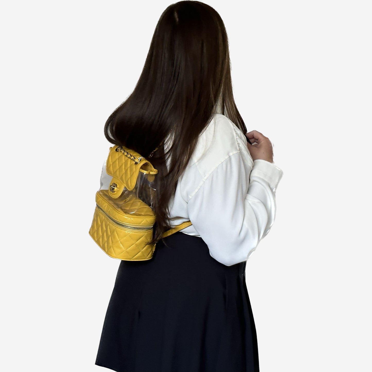 Chanel Yellow Leather and PVC Mini Backpack