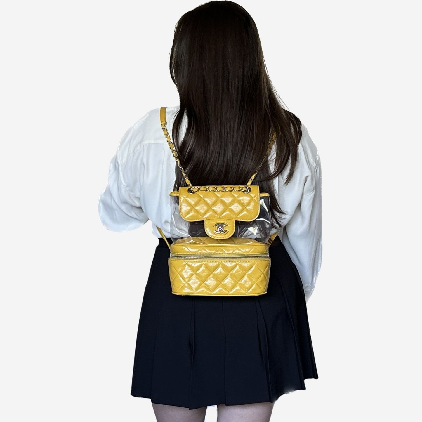 Chanel Yellow Leather and PVC Mini Backpack