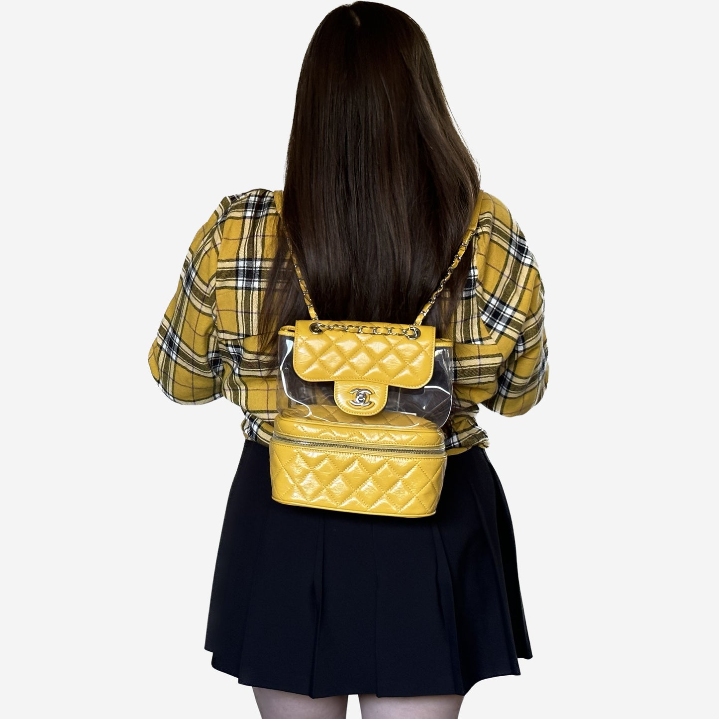 Chanel Yellow Leather and PVC Mini Backpack
