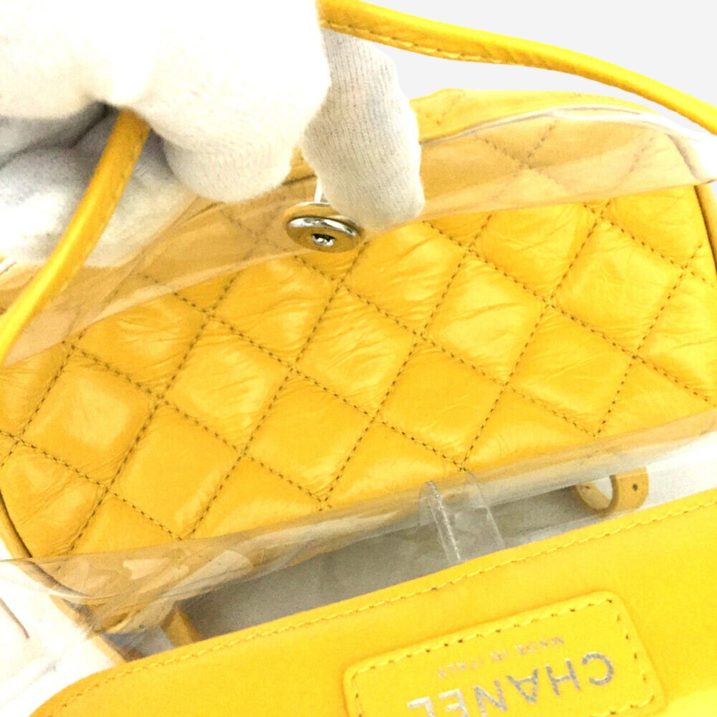 Chanel Yellow Leather and PVC Mini Backpack