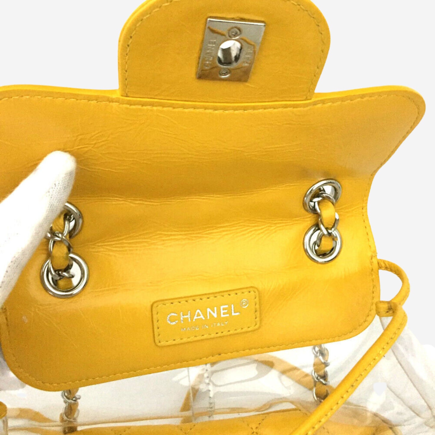 Chanel Yellow Leather and PVC Mini Backpack