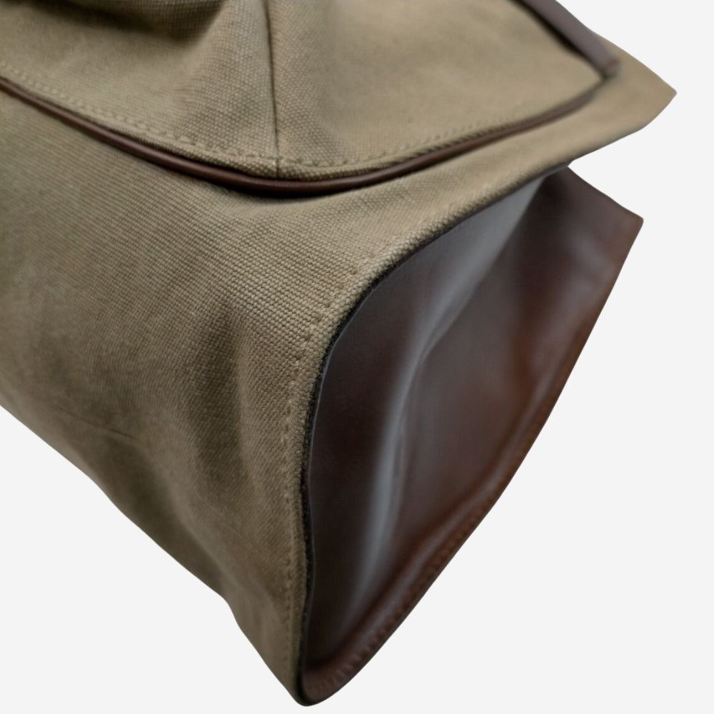 Gucci Olive Bamboo Canvas Tote
