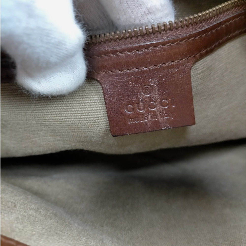 Gucci Olive Bamboo Canvas Tote