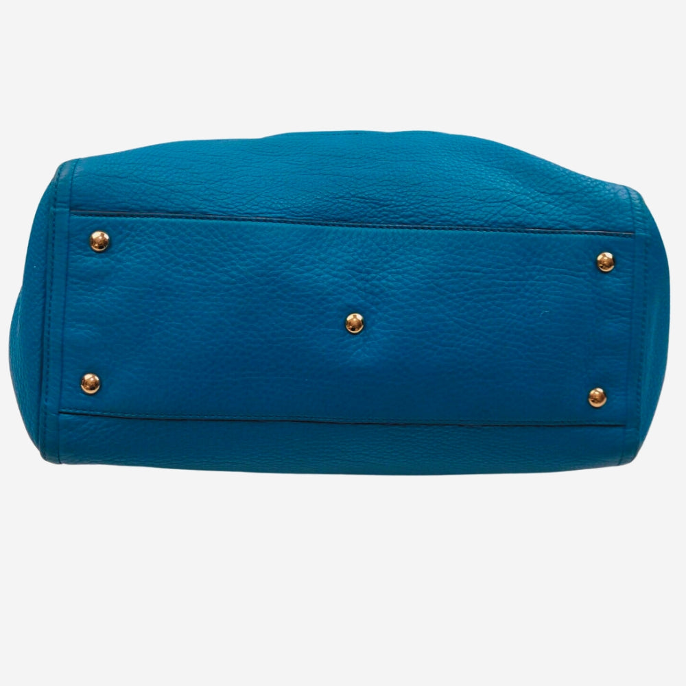 Gucci Teal / Turquoise Pebbled Calfskin Soho Shoulder Bag