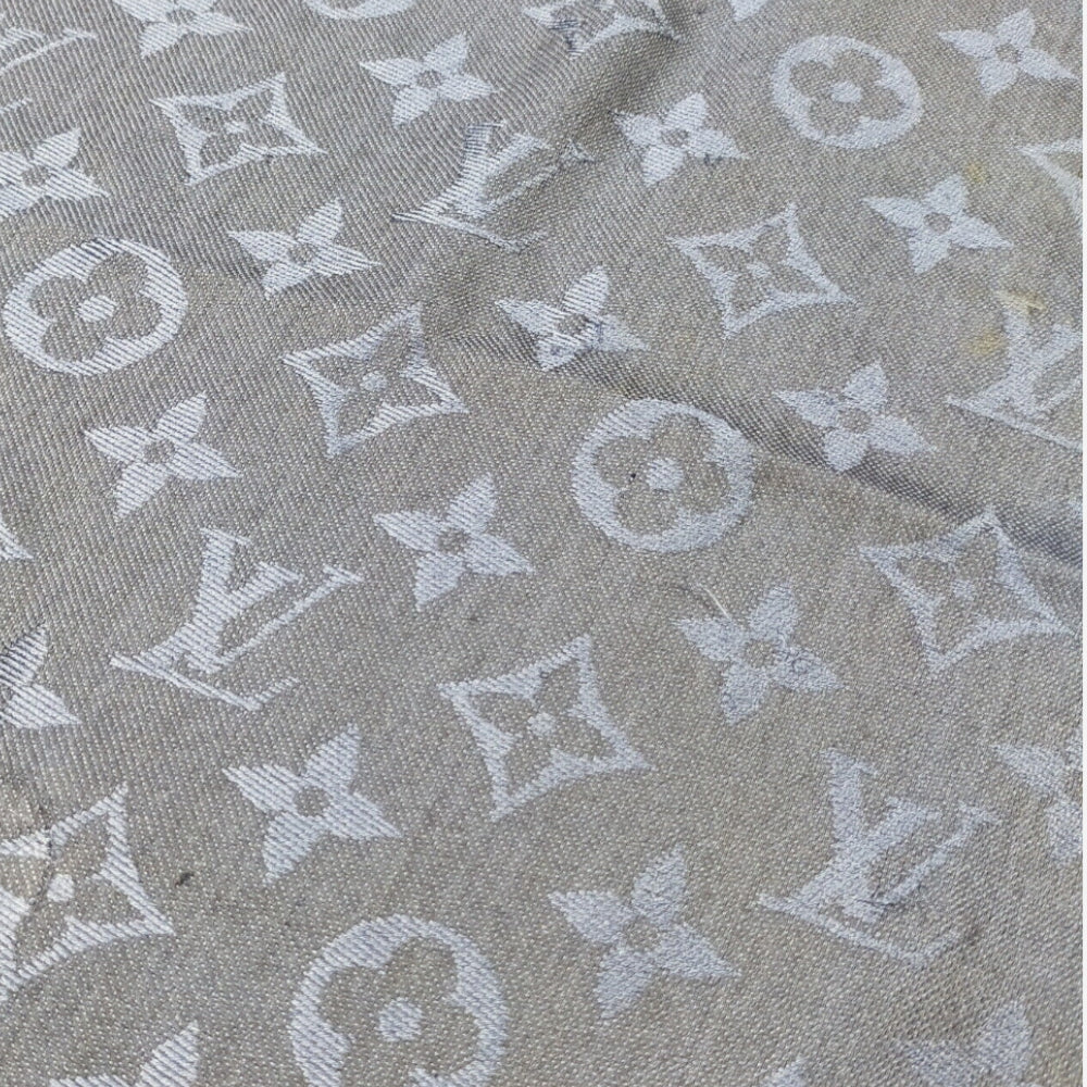 Louis Vuitton Blue Classic Monogram Silk/Wool Scarf / Shawl