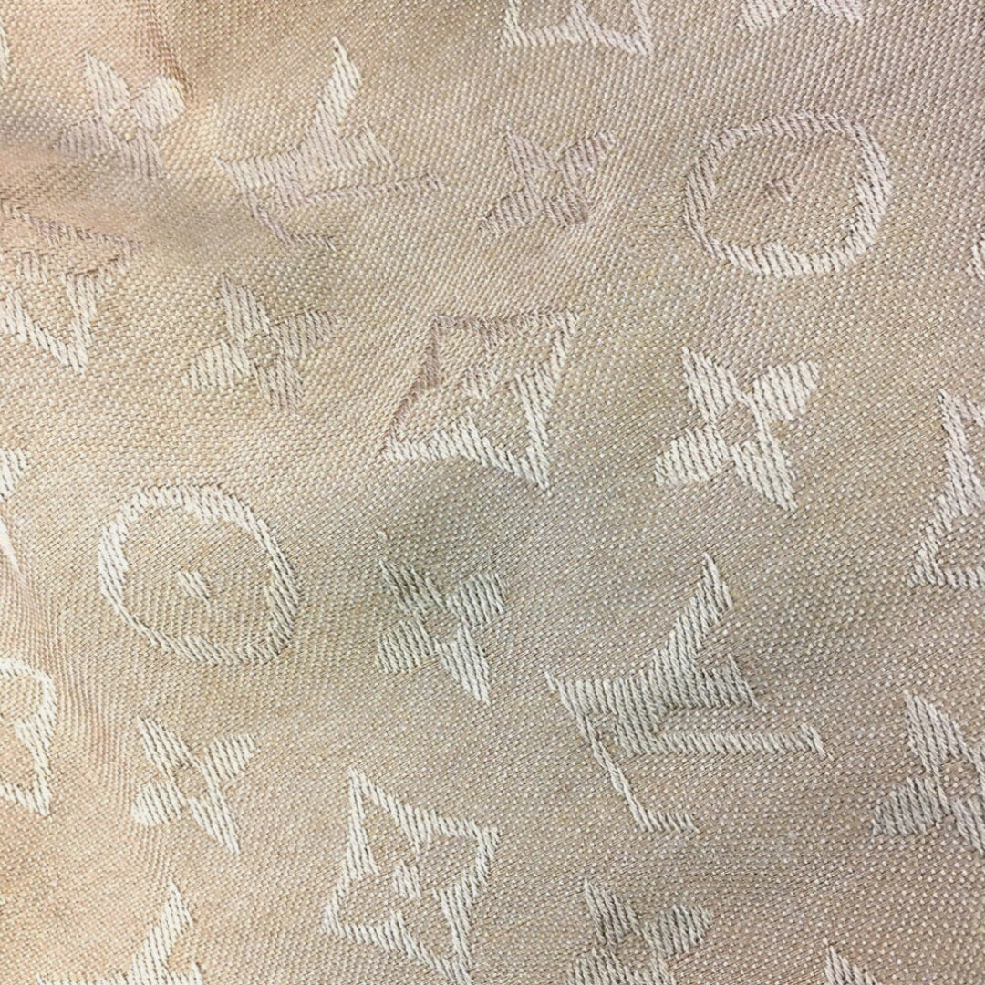 Louis Vuitton Camel Classic Monogram Silk/Wool Blend Scarf Shawl