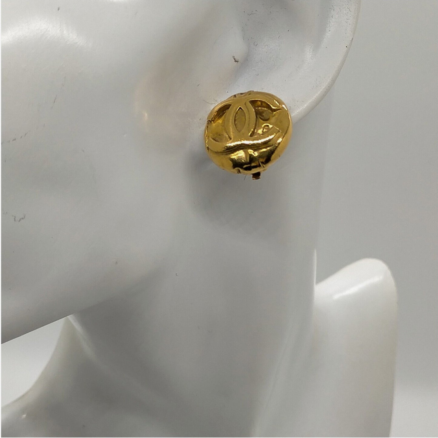 Chanel 24k Gold-Plated Clip-on Earrings