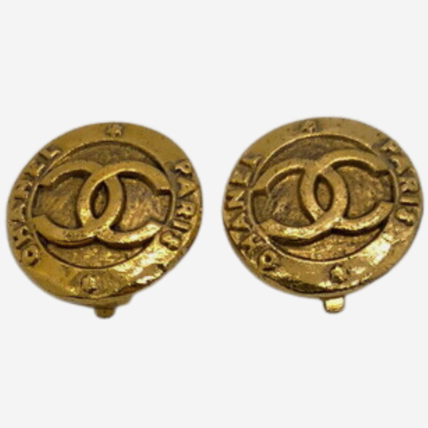 Chanel 24k Gold-Plated Clip-on Earrings