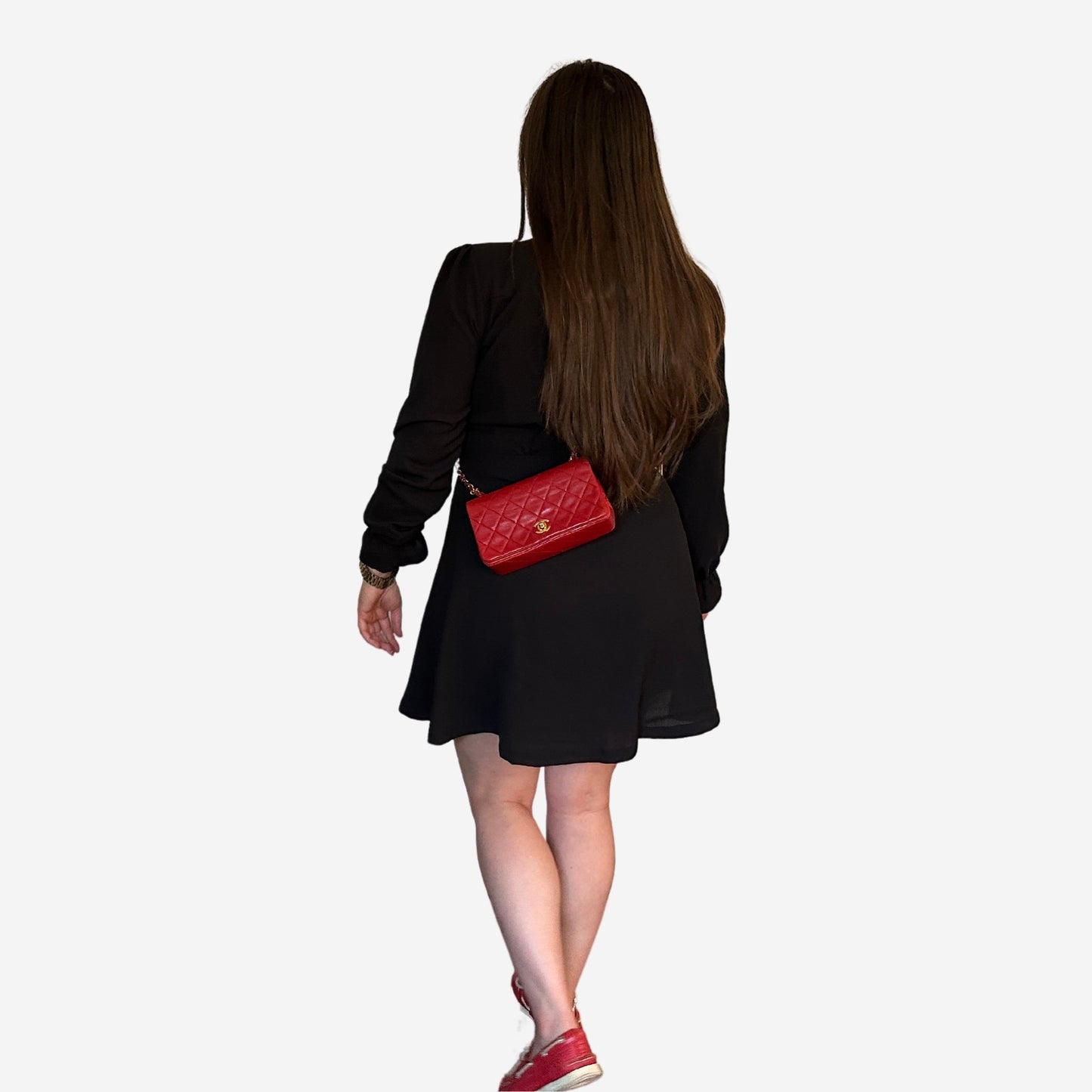 Chanel Red Lambskin Small Single Flap