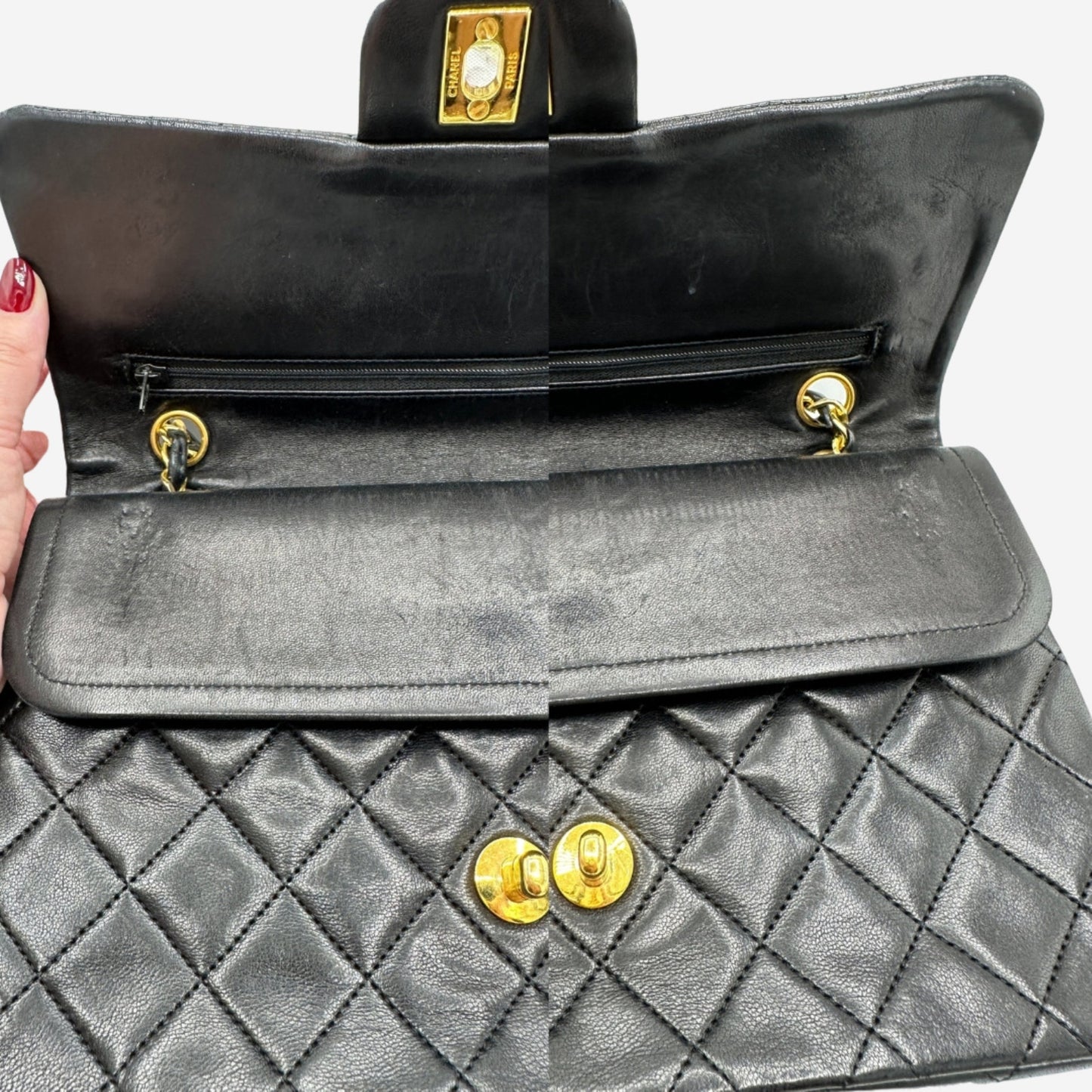Chanel Black Medium Lambskin Classic Double Flap