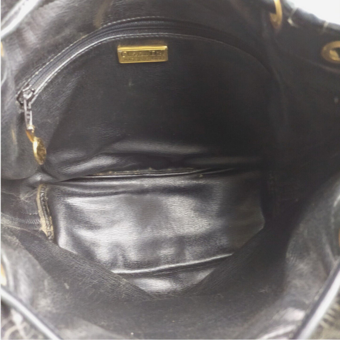 Christian Dior Black Pebbled Leather Crossbody Bucket Bag