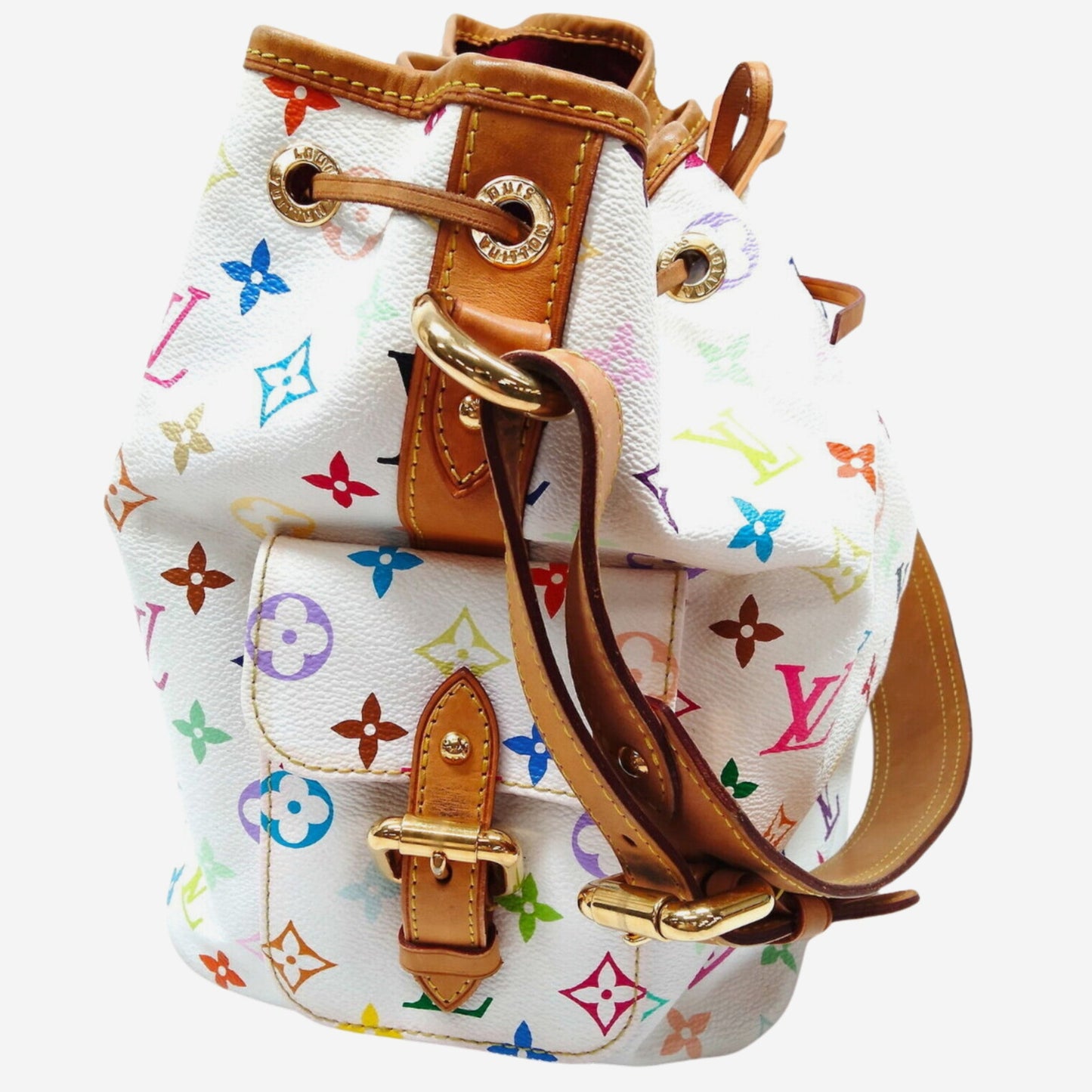 Louis Vuitton White Murakami Multicolor Petit Noe Bucket Bag