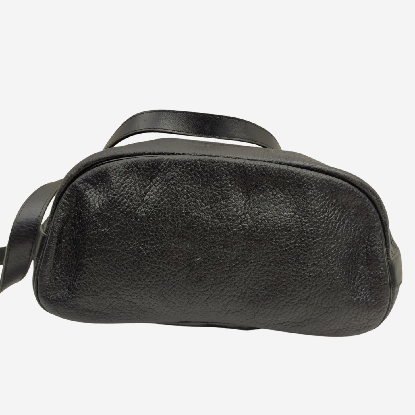 Christian Dior Black Pebbled Leather Crossbody Bucket Bag