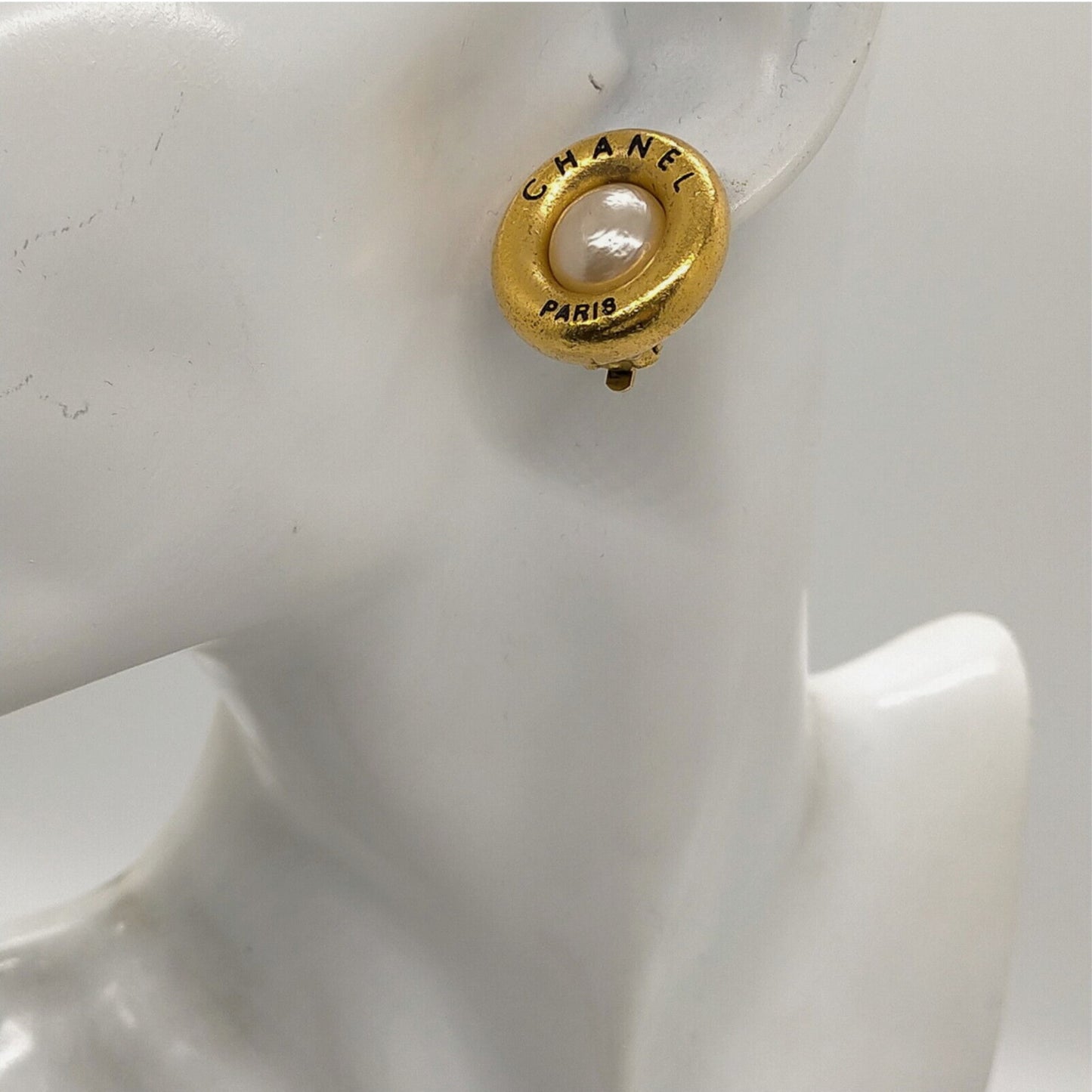 Chanel 24k Gold-Plated Faux Pearl Clip-on Earrings