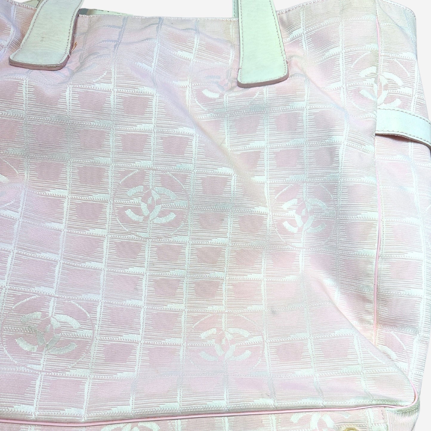 Chanel Pink Nylon Travel Line Tote Bag