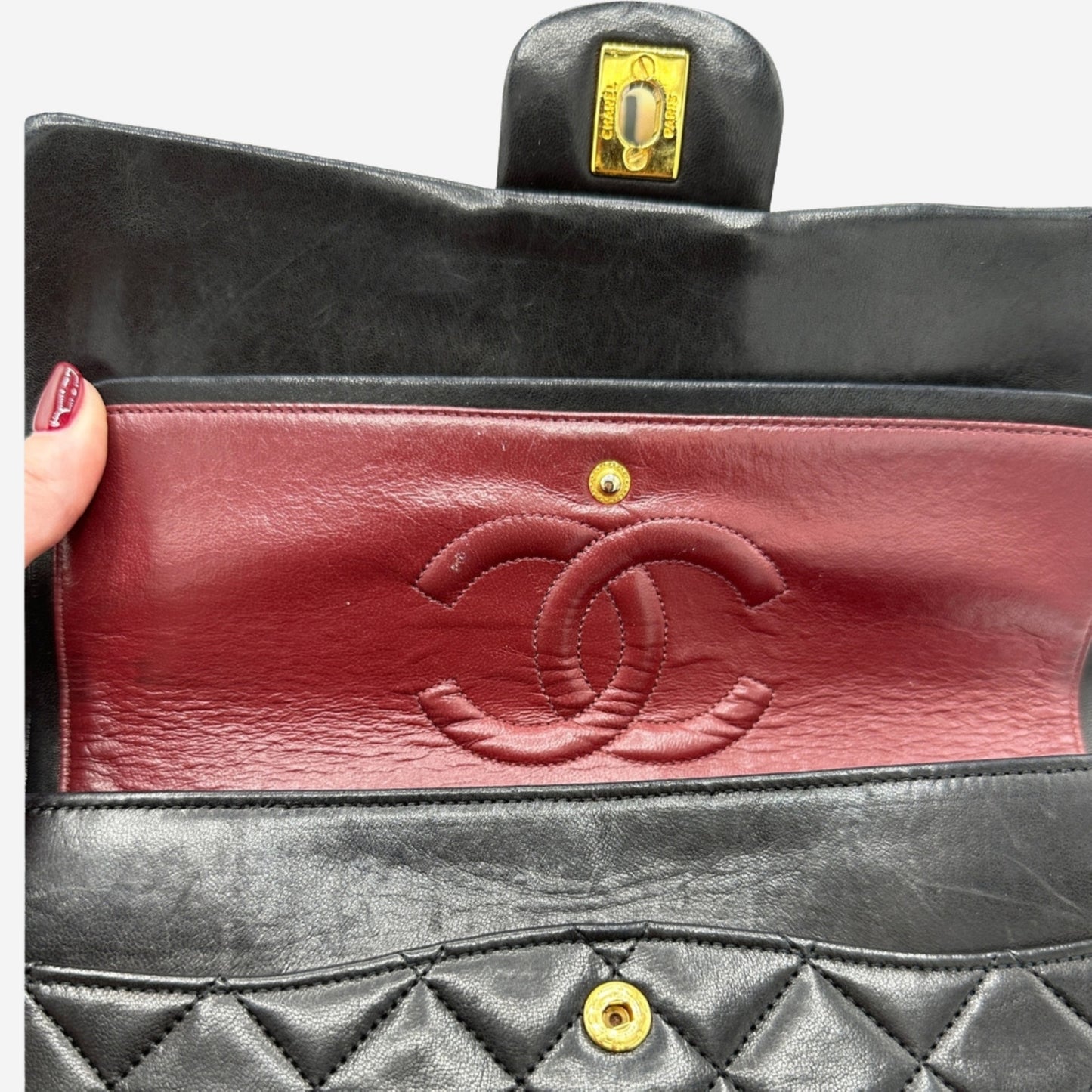 Chanel Black Medium Lambskin Classic Double Flap