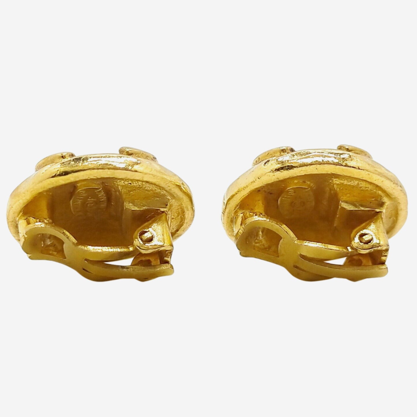Chanel 24k Gold-Plated Clip-on Earrings