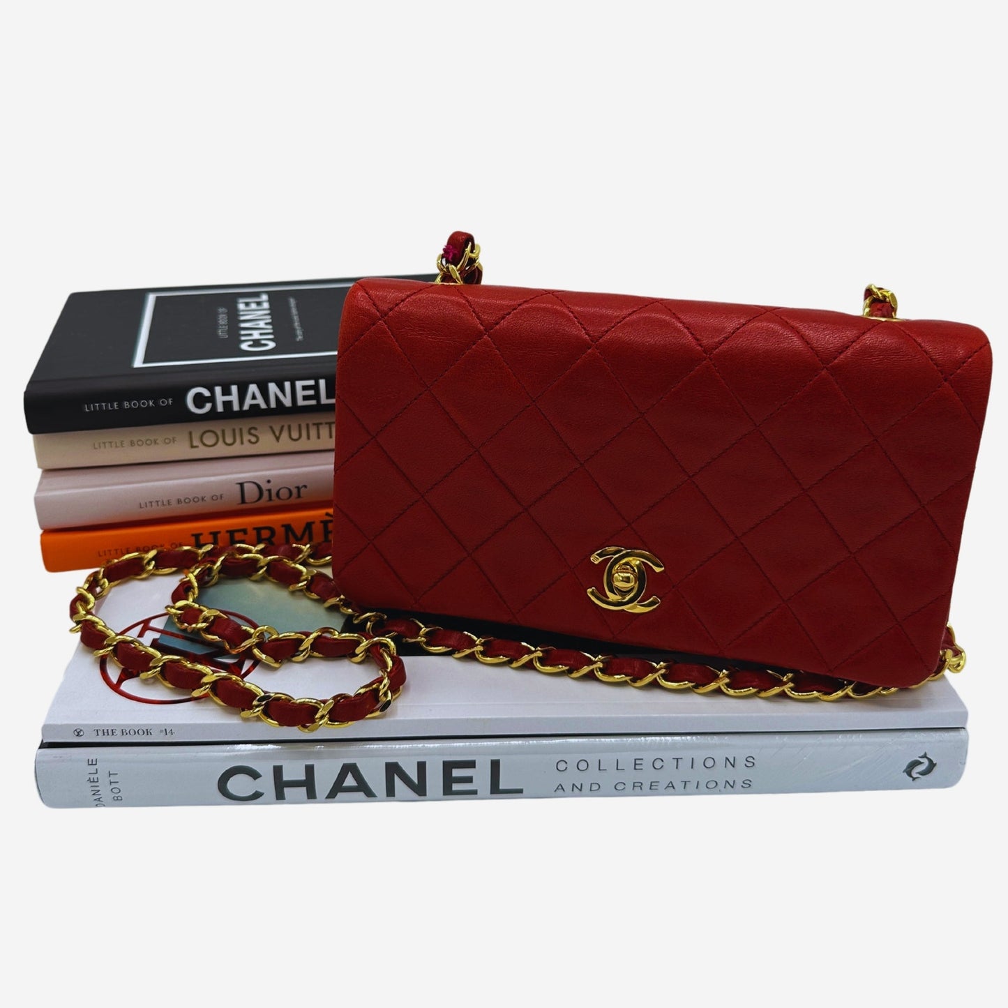 Chanel Red Lambskin Small Single Flap