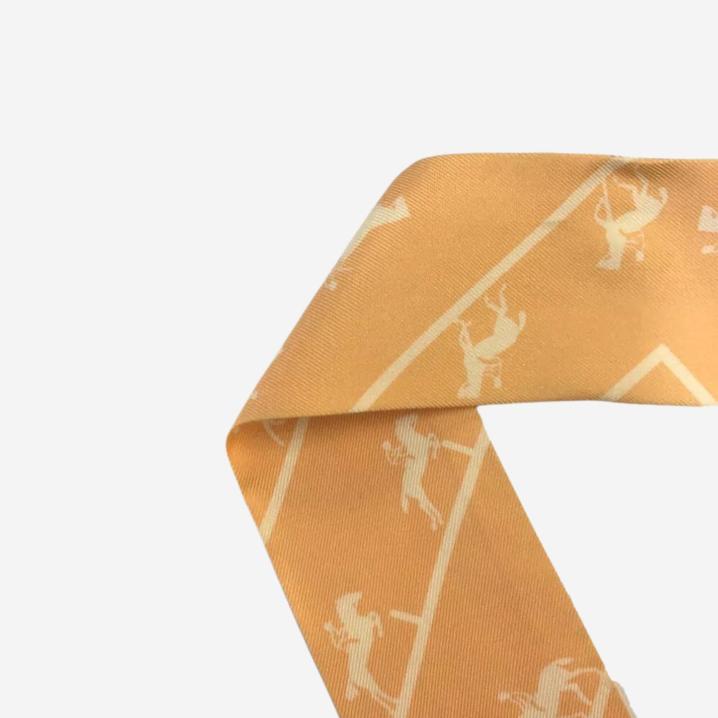 Hermes Le Allure Peach and White Silk Twilly