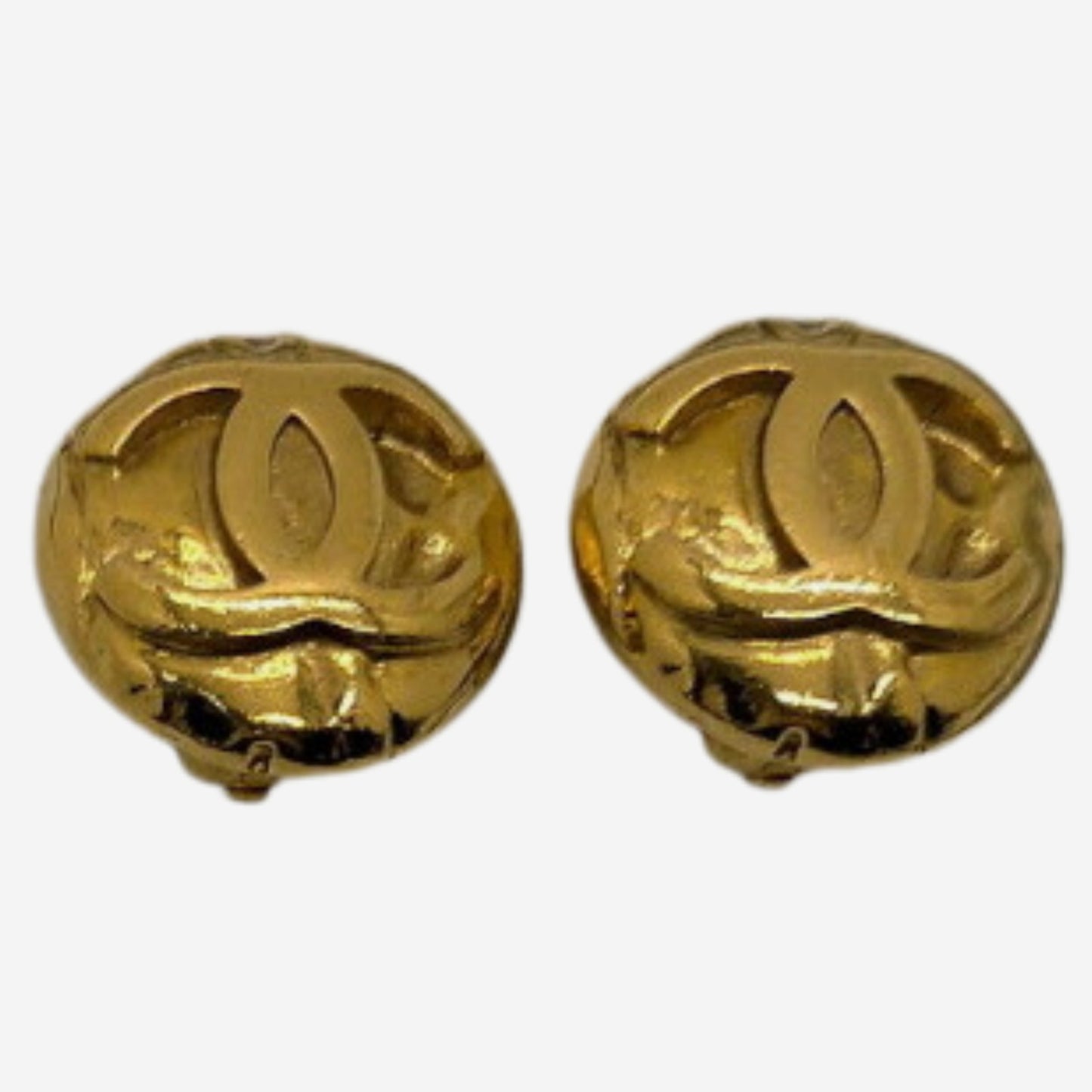 Chanel 24k Gold-Plated Clip-on Earrings